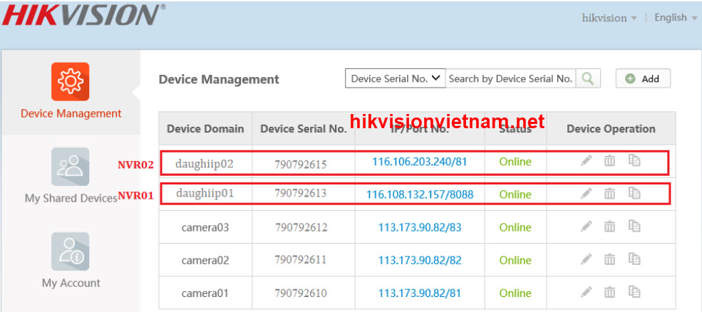 HƯỚNG DẪN ADD CAMERA IP HIKVISION, ĐẦU GHI HIKVISION VÀO ĐẦU GHI IP BẰNG TÊN MIỀN HIKVISION