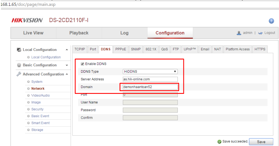 CẤU HÌNH TÊN MIỀN XEM CAMERA IP/DVR/NVR  HIKVISION TỪ XA QUA MẠNG