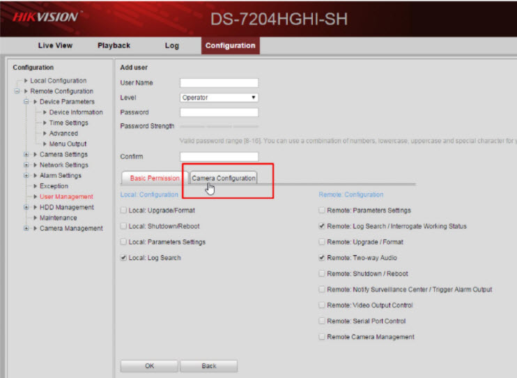PHÂN QUYỀN USER CHỈ CHO XEM 1 CAMERA TRÊN ĐẦU GHI HIKVISION