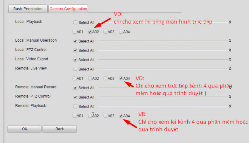PHÂN QUYỀN USER CHỈ CHO XEM 1 CAMERA TRÊN ĐẦU GHI HIKVISION