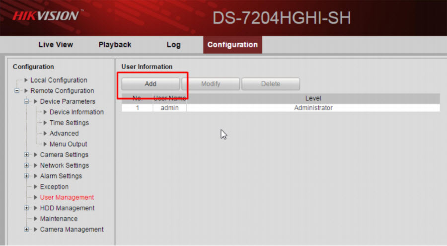 PHÂN QUYỀN USER CHỈ CHO XEM 1 CAMERA TRÊN ĐẦU GHI HIKVISION