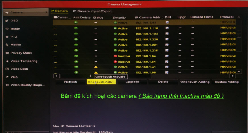 THAO TÁC GÁN CAMERA IP TRÊN MÀN HÌNH ĐẦU GHI HÌNH HIKVISION