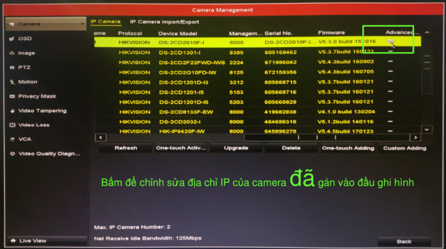 THAO TÁC GÁN CAMERA IP TRÊN MÀN HÌNH ĐẦU GHI HÌNH HIKVISION