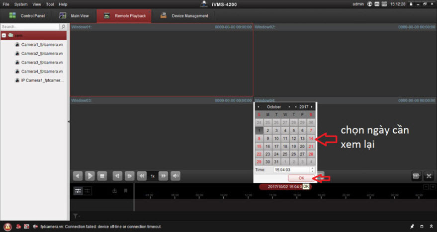 HƯỚNG DẪN TUA NHANH KHI XEM LẠI CAMERA HIKVISON TRÊN PHẦN MỀM IVMS4200