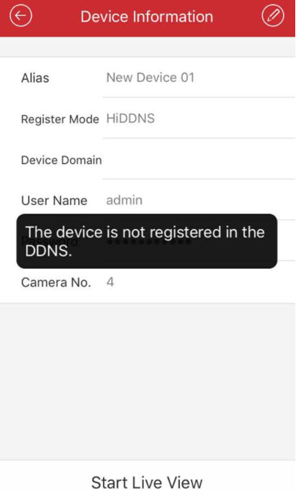 LỖI THE DEVICE IS NOT REGISTERED IN THE DDNS TRÊN ĐẦU GHI CAMERA HIKVISION