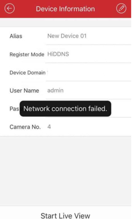LỖI NETWORK CONNECTION FAILED TRÊN CAMERA ĐẦU GHI HIKVISION