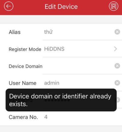 LỖI DEVICE DOMAIN OR IDENTIFIER ALREADY EXISTS TRÊN ĐẦU GHI CAMERA HIKVISION