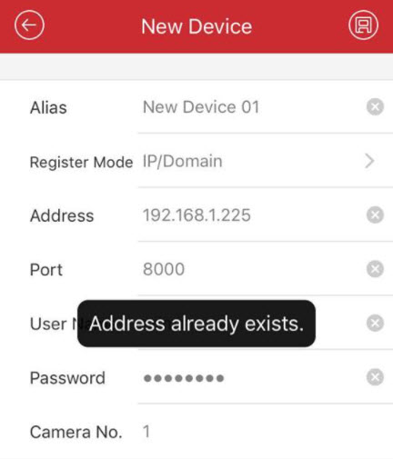 LỖI ADDRESS ALREADY EXISTS TRÊN ĐẦU GHI CAMERA HIKVISION