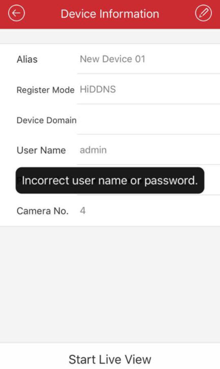 LỖI INCORRECT USER NAME OR PASSWORD TRÊN ĐẦU GHI CAMERA HIKVISION
