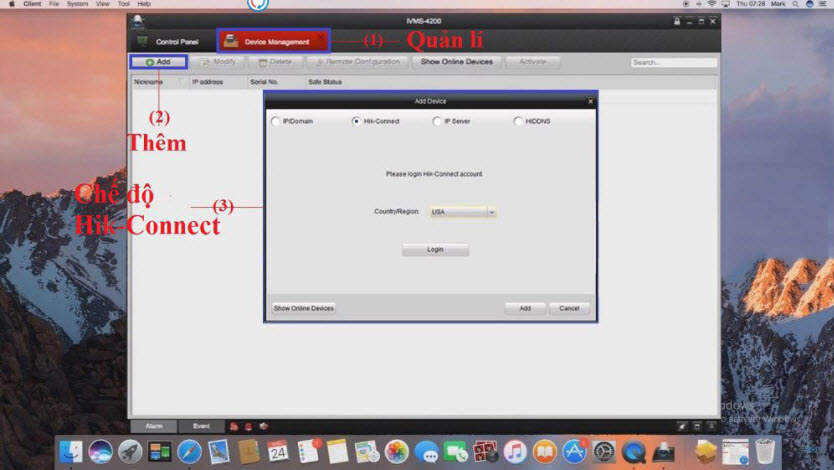 HƯỚNG DẪN CÀI ĐẶT VÀ SỬ DỤNG PHẦN MỀM IVMS-4200 CAMERA HIKVISION TRÊN MACBOOK