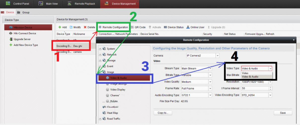 XEM TRỰC TIẾP CAMERA HIKVISION QUA TRÌNH QUYỆT HOẶC PHẦN MỀM CÓ TIẾNG NHƯNG KHI XEM LẠI THÌ KHÔNG CÓ ÂM THANH