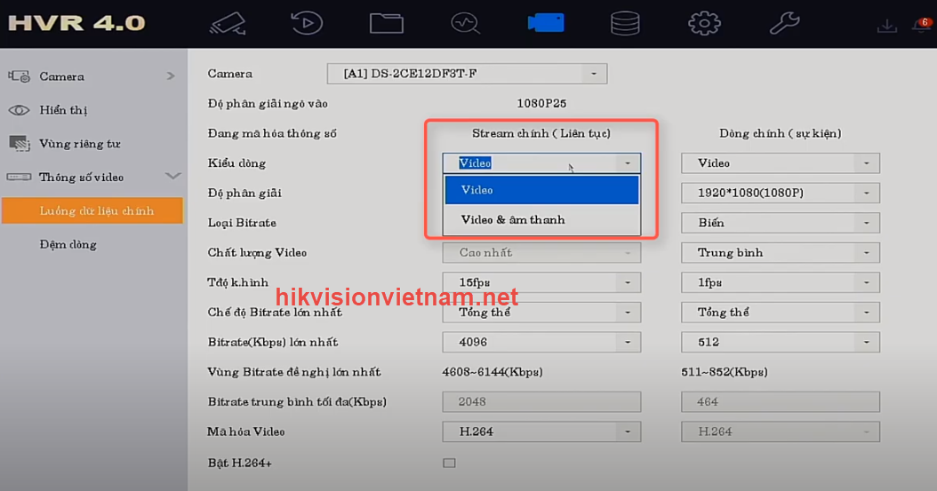 HƯỚNG DẪN BẶT TÍN HIỆU ÂM THANH CAMERA HIKVISION TRÊN GIAO DIỆN HVR 4.0