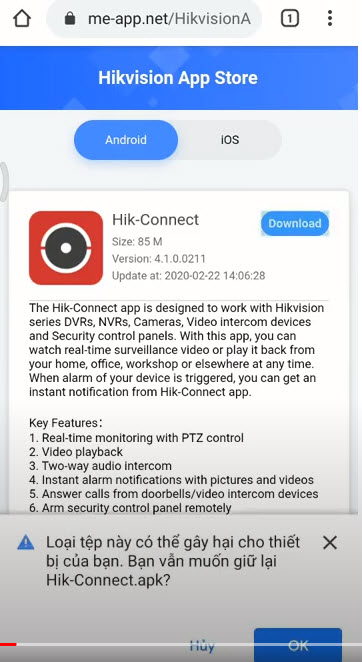 HƯỚNG DẪN CẬP NHẬT PHẦN MỀM HIK-CONNECT BẰNG ĐIỆN THOẠI