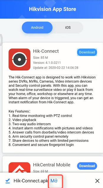 HƯỚNG DẪN CẬP NHẬT PHẦN MỀM HIK-CONNECT BẰNG ĐIỆN THOẠI