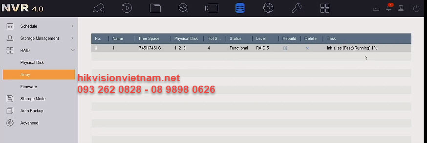 Hướng dẫn kích hoạt bật tính năng RAID trên thiết bị Hikvision