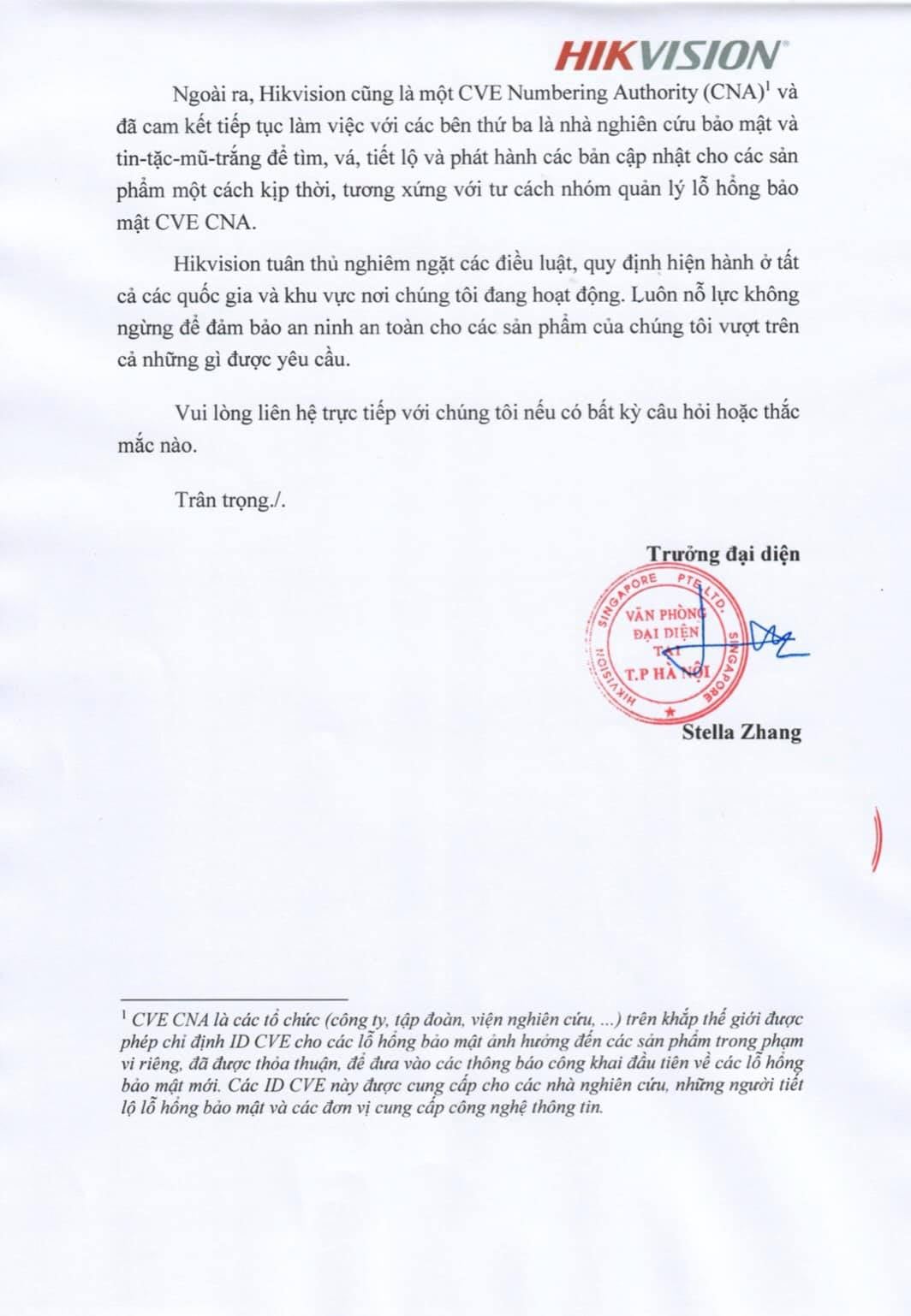 PHÁT HIỆN LỖ HỔNG BẢO MẬT TRONG MỘT SỐ MÃ SẢN PHẨM HIỆU HIKVISION