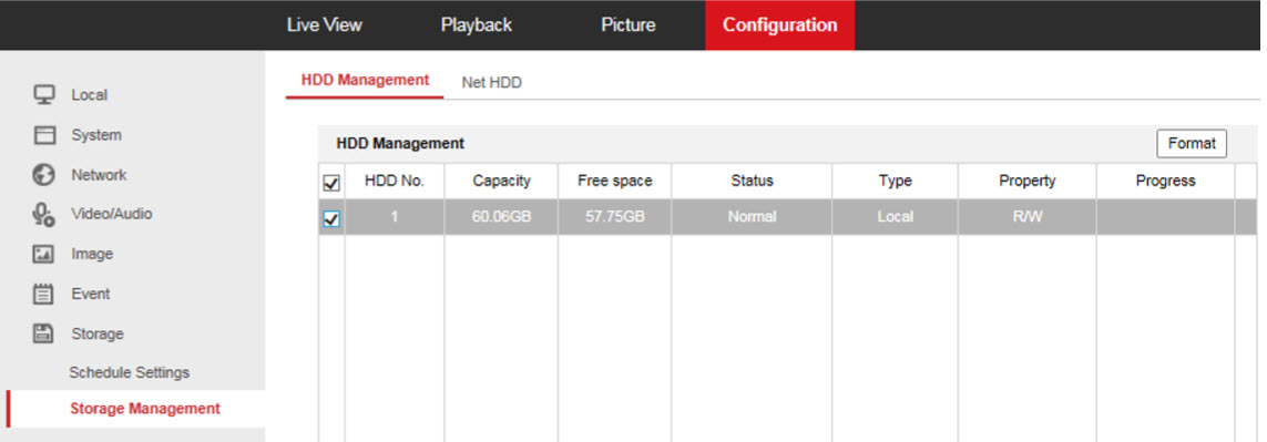 Đầu tiên các bạn tiến hành Định dạng (Format) thẻ nhớ được gắn trên camera 