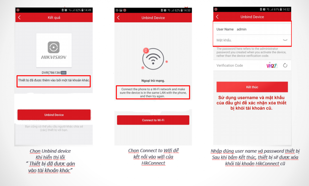 HƯỚNG DẪN XÓA TÀI KHOẢN HIK-CONNET RA KHỎI ĐẦU GHI HÌNH HIKVISION