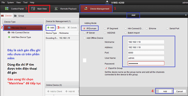 HƯỚNG DẪN ĐỔI MẬT KHẨU ĐẦU GHI CAMERA HIKVISION BẰNG PHẦN MỀM IVMS-4200