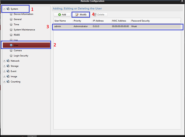 HƯỚNG DẪN ĐỔI MẬT KHẨU ĐẦU GHI CAMERA HIKVISION BẰNG PHẦN MỀM IVMS-4200