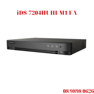 Đầu ghi hình 4 kênh 8MP hỗ trợ truyền tín hiệu âm thanh Hikvision H.265+ iDS-7204HUHI-M1/FA